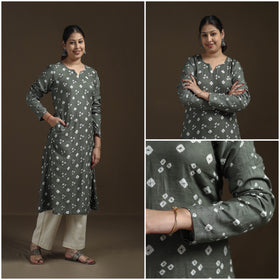 Bandhani Tie-Dye Cotton A-Line Kurta for women 01