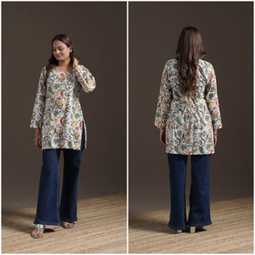 Sanganeri Floral Print Cotton Short Kurta for Women 10