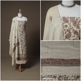 Woolen Heavy Embroidered Unstitched Dress Material: Kurta, Bottom & Dupatta 38