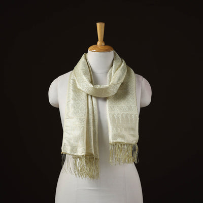 Brocade handloom semi silk banarasi stole 01 - handcrafted