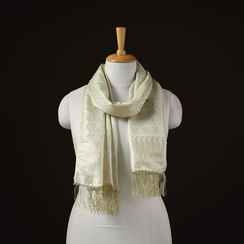 Brocade handloom semi silk banarasi stole 01 - handcrafted