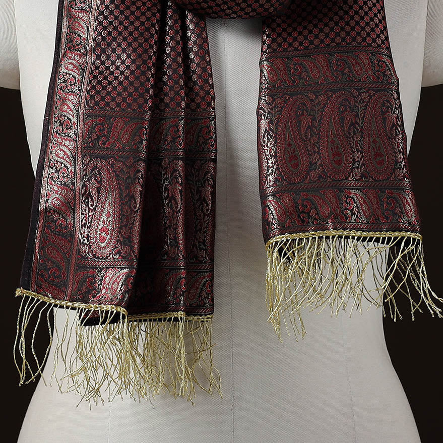 Brocade handloom semi silk banarasi stole 03 - handcrafted