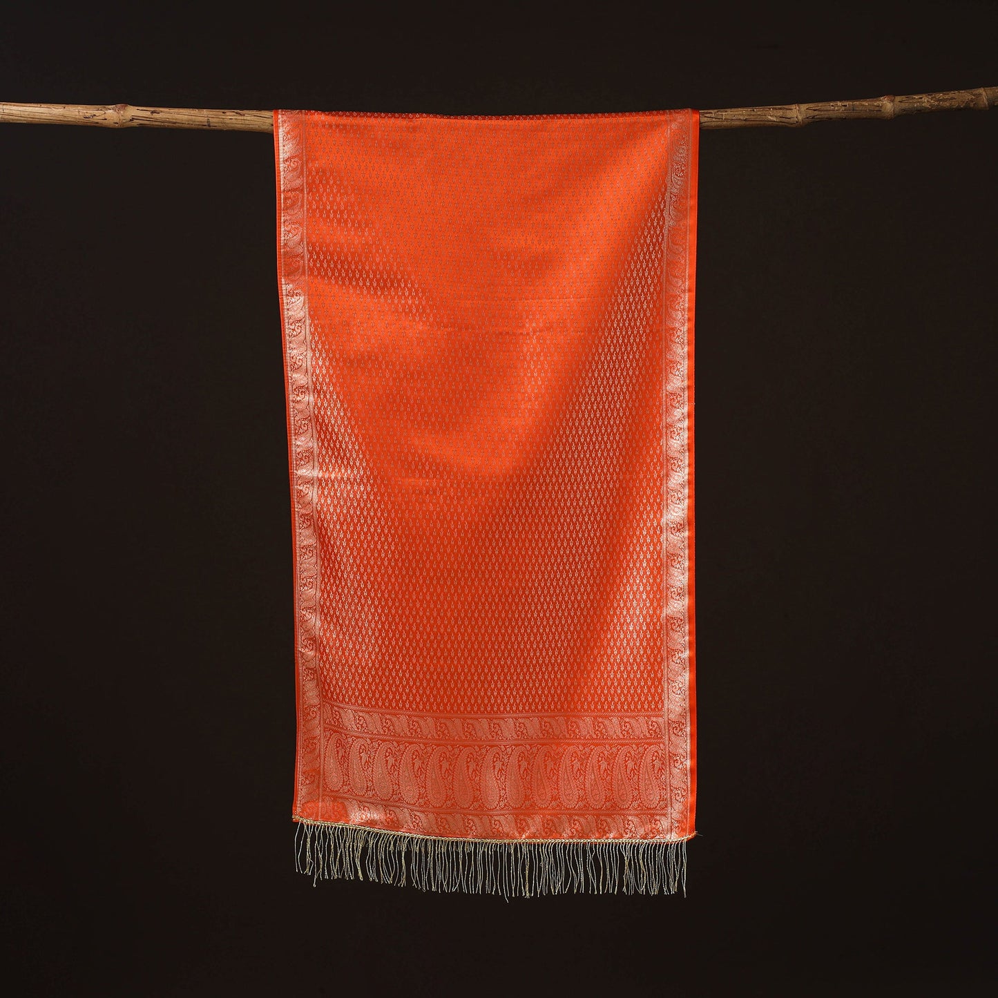 Brocade handloom semi silk banarasi stole 04 - handcrafted