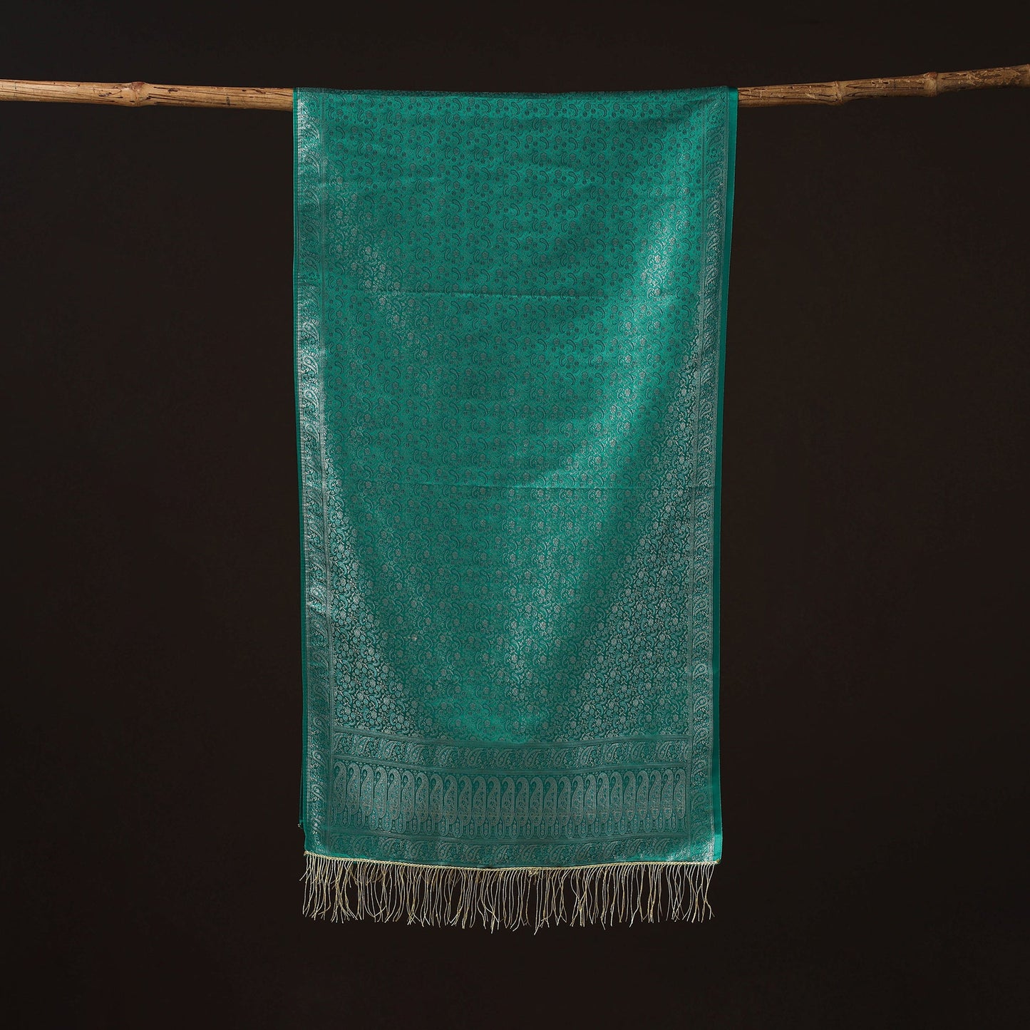 Brocade handloom semi silk banarasi stole 05 - handcrafted