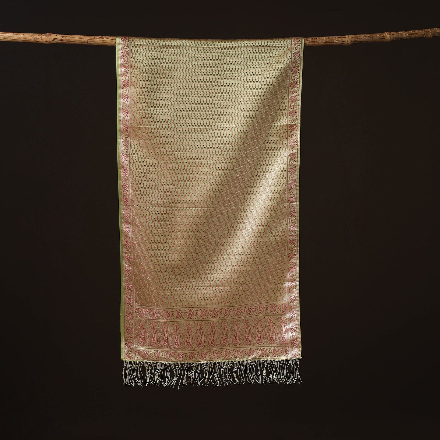 Brocade handloom semi silk banarasi stole 06 - handcrafted