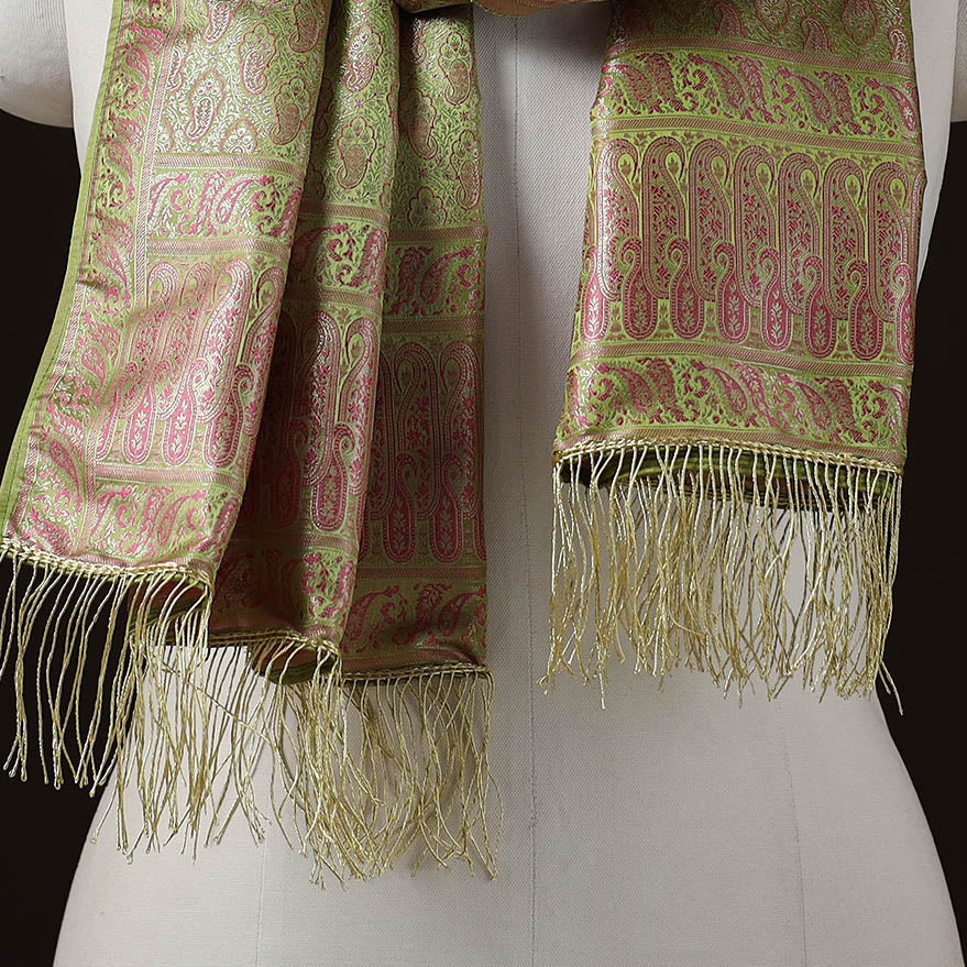 Brocade handloom semi silk banarasi stole 07 - handcrafted