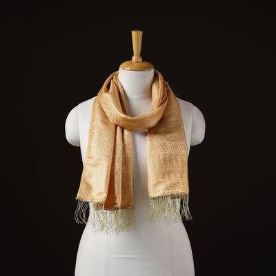 Brocade handloom semi silk banarasi stole 09 - handcrafted