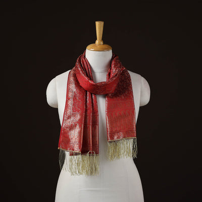 Brocade handloom semi silk banarasi stole 10 - handcrafted