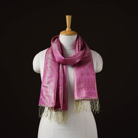 Brocade handloom semi silk banarasi stole 11 - handcrafted