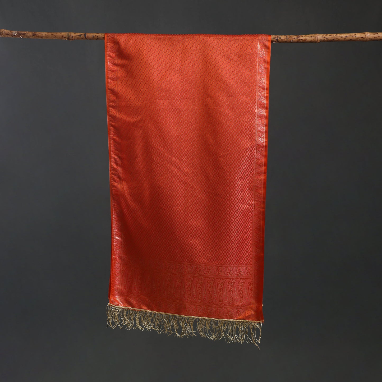 Brocade handloom semi silk banarasi stole 11 - handcrafted