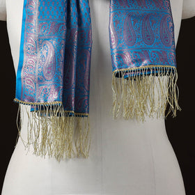 Brocade handloom semi silk banarasi stole 12 - handcrafted