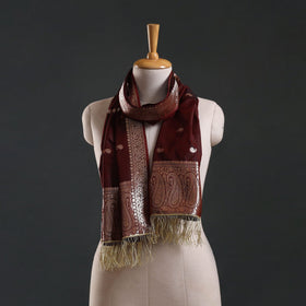 Brocade handloom semi silk banarasi stole 12 - handcrafted