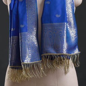 Brocade handloom semi silk banarasi stole 13 - handcrafted