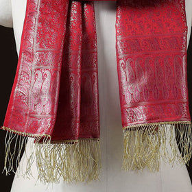 Brocade handloom semi silk banarasi stole 13 - handcrafted