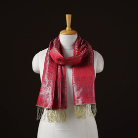 Brocade handloom semi silk banarasi stole 13 - handcrafted