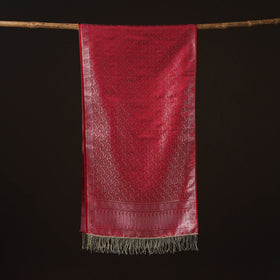 Brocade handloom semi silk banarasi stole 13 - handcrafted