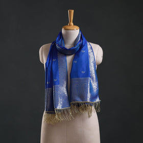 Brocade handloom semi silk banarasi stole 13 - handcrafted