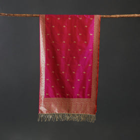 Brocade handloom semi silk banarasi stole 14 - handcrafted