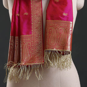 Brocade handloom semi silk banarasi stole 14 - handcrafted