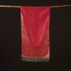 Brocade handloom semi silk banarasi stole 15 - handcrafted