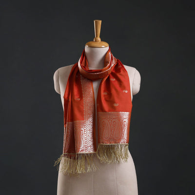 Brocade handloom semi silk banarasi stole 16 - handcrafted