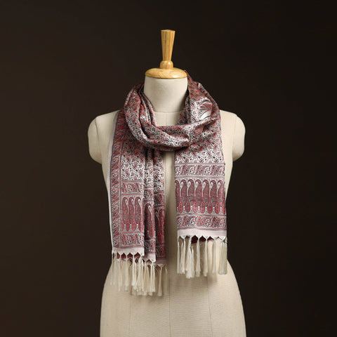 Brocade handloom semi silk banarasi stole 16 - handcrafted