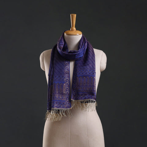 Brocade handloom semi silk banarasi stole 24 - handcrafted