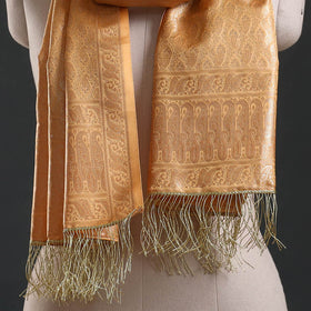 Brocade handloom semi silk banarasi stole 25 - handcrafted