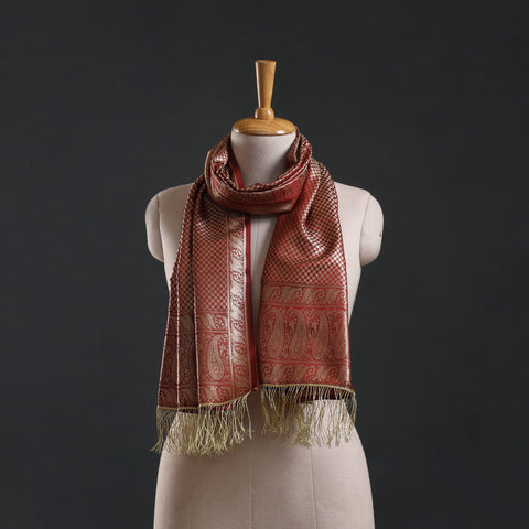 Brocade handloom semi silk banarasi stole 26 - handcrafted