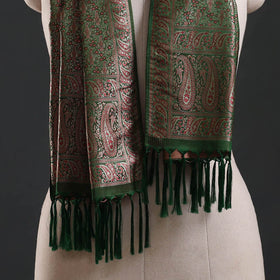 Brocade handloom semi silk banarasi stole 39 - handcrafted