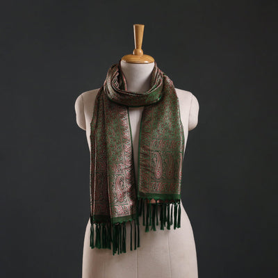 Brocade handloom semi silk banarasi stole 39 - handcrafted