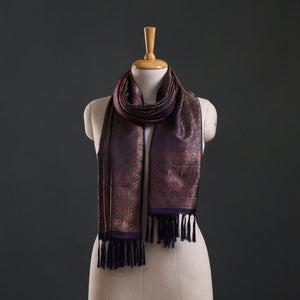 Brocade handloom semi silk banarasi stole 42 - handcrafted