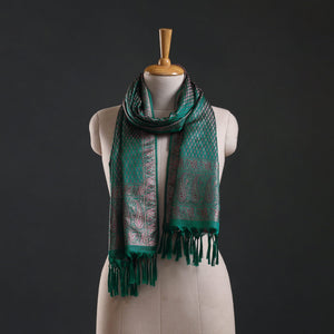 Brocade handloom semi silk banarasi stole 43 - handcrafted