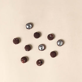  Brown Handmade Fabric Button Small at iTokri