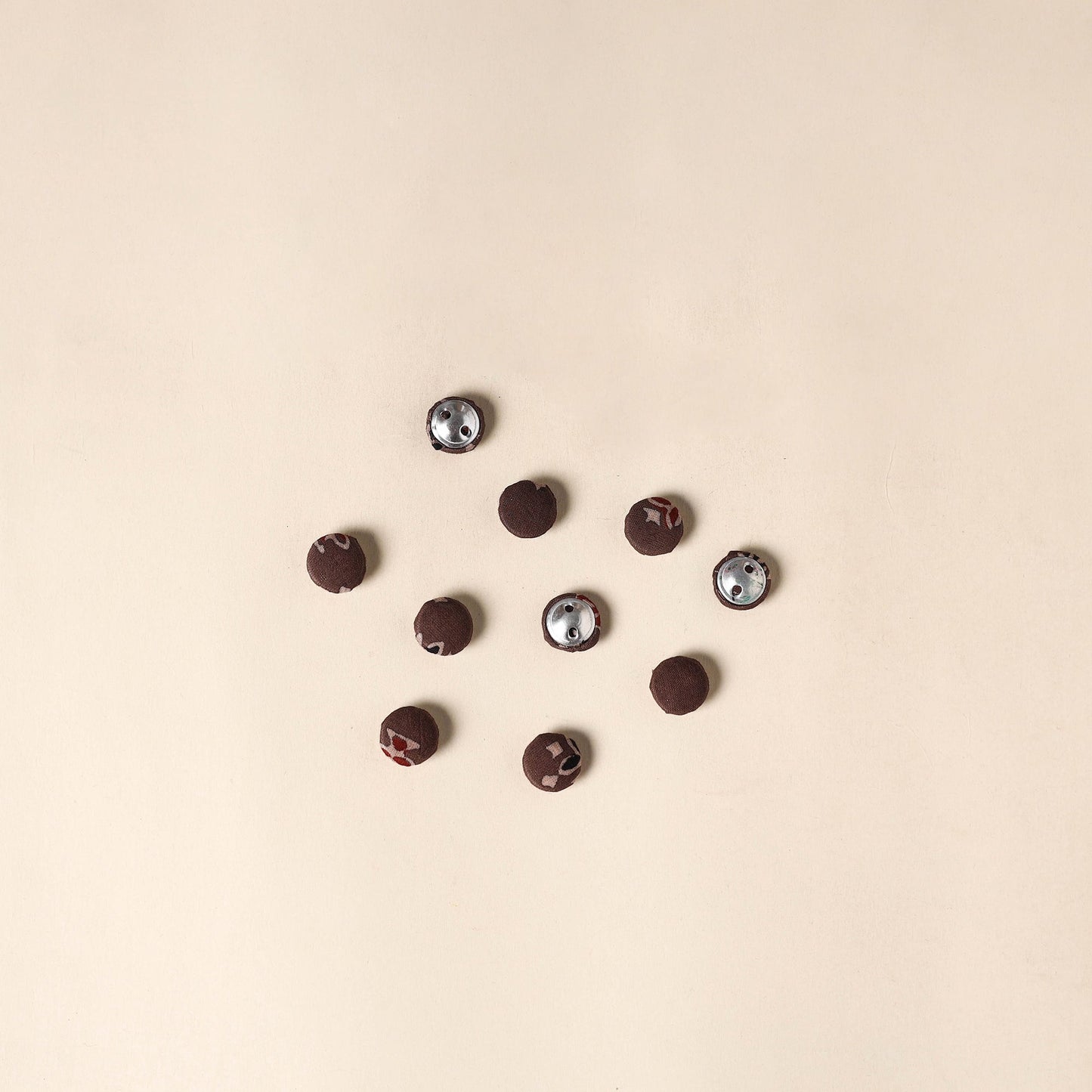  Brown Handmade Fabric Button Small at iTokri