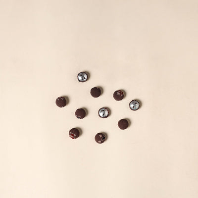  Brown Handmade Fabric Button Small at iTokri