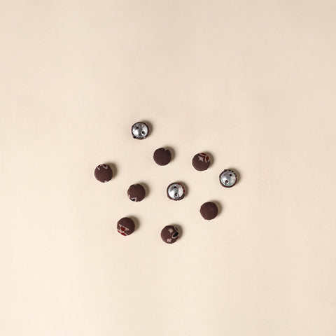  Brown Handmade Fabric Button Small at iTokri