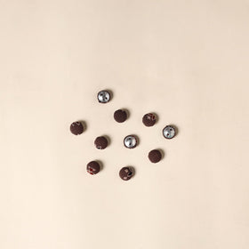  Brown Handmade Fabric Button Small at iTokri