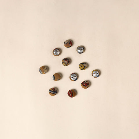  Brown Handmade Fabric Button Small at iTokri