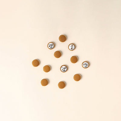  Brown Handmade Fabric Button Small at iTokri