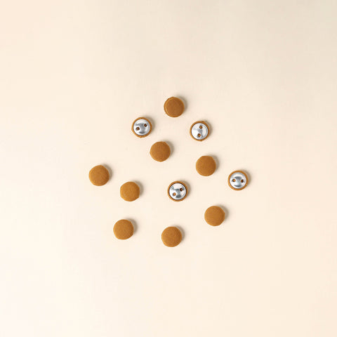  Brown Handmade Fabric Button Small at iTokri