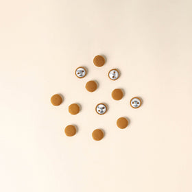  Brown Handmade Fabric Button Small at iTokri