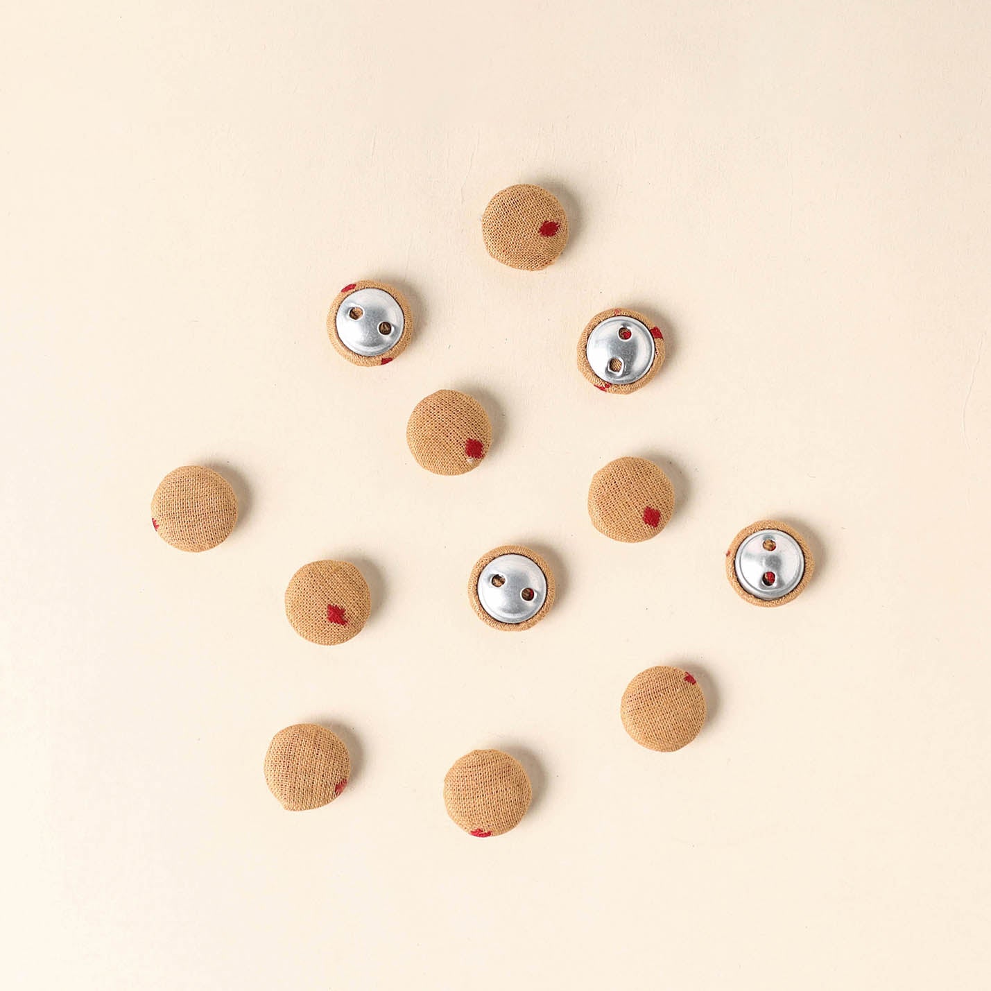  Brown Handmade Fabric Button Small at iTokri