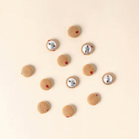  Brown Handmade Fabric Button Small at iTokri