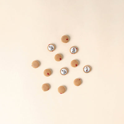 Brown Handmade Fabric Button Small at iTokri