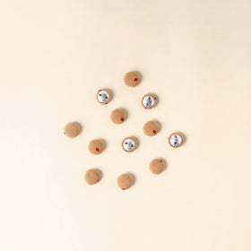  Brown Handmade Fabric Button Small at iTokri