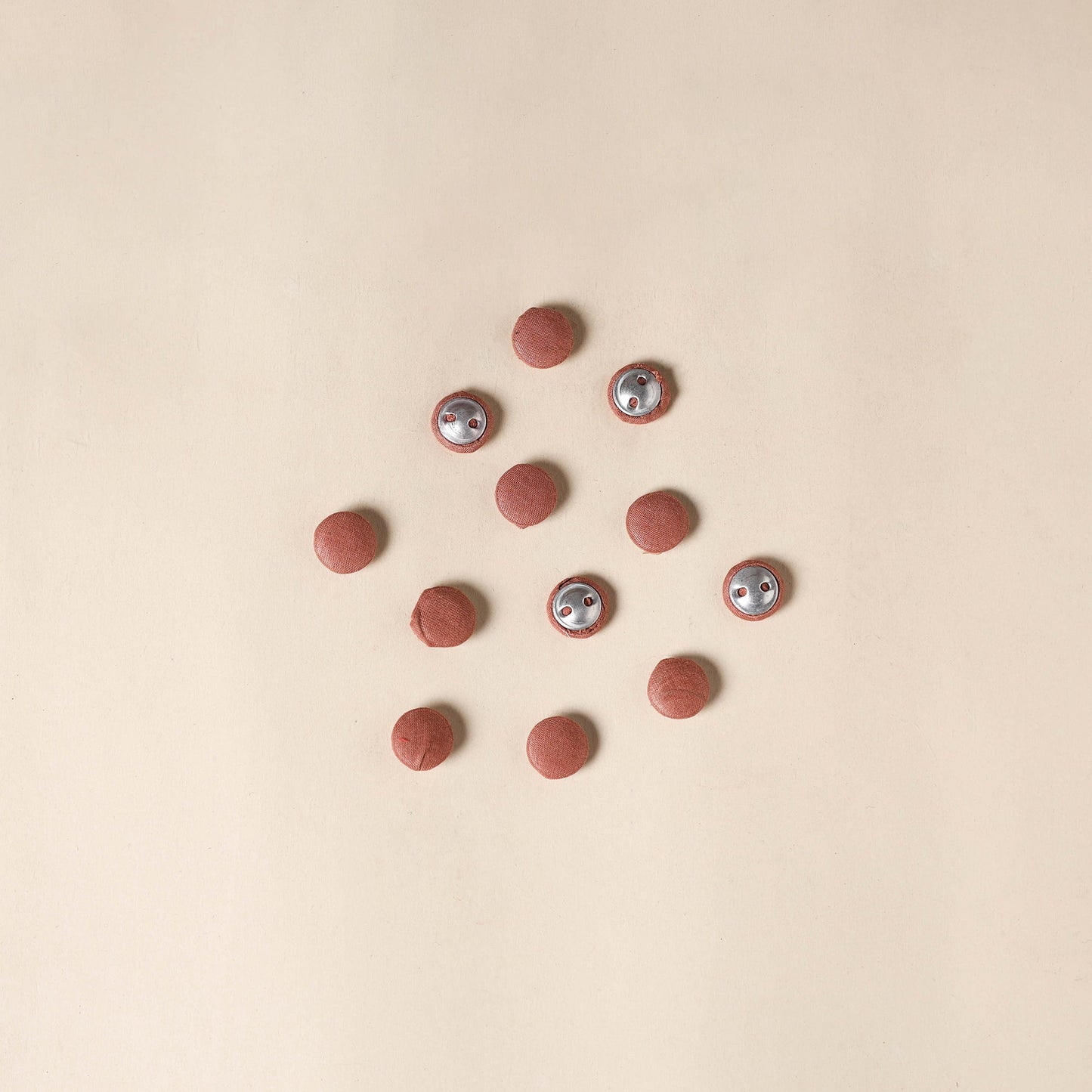  Brown Handmade Fabric Button Small at iTokri