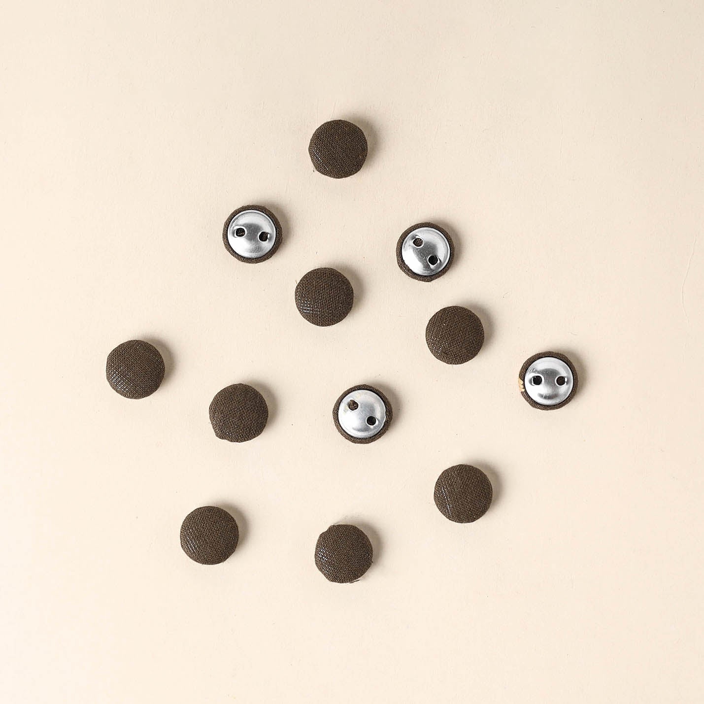  Brown Handmade Fabric Button Small at iTokri