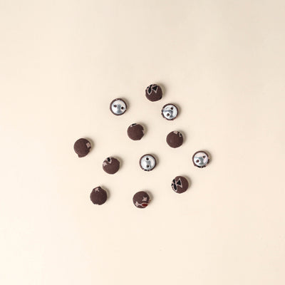  Brown Handmade Fabric Button Small at iTokri