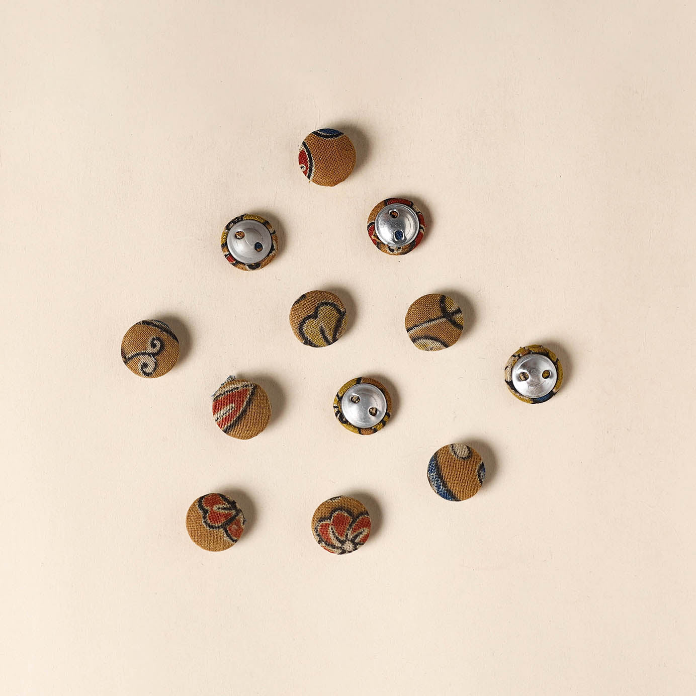  Brown Handmade Fabric Button Small at iTokri